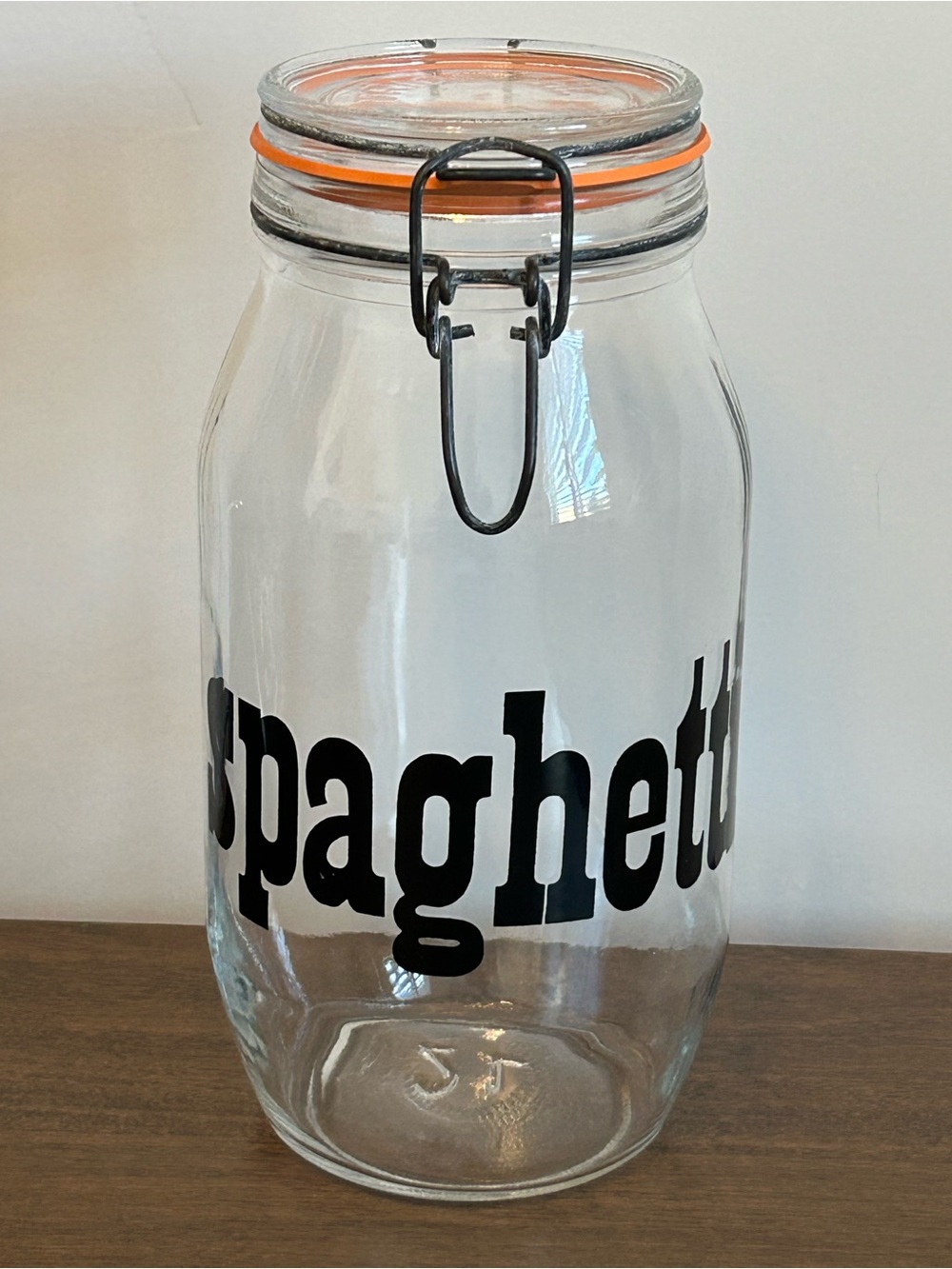 Triomphe Spaghetti 2L Glass Canister Jar Bail Wire Lid & New Seal
